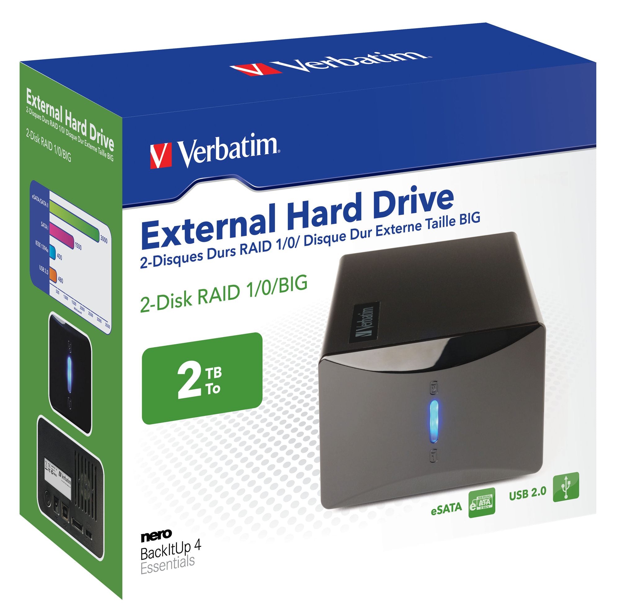 HDD 3.5"/2TB/7200RPM/ESATA+USB 2.0 RAID