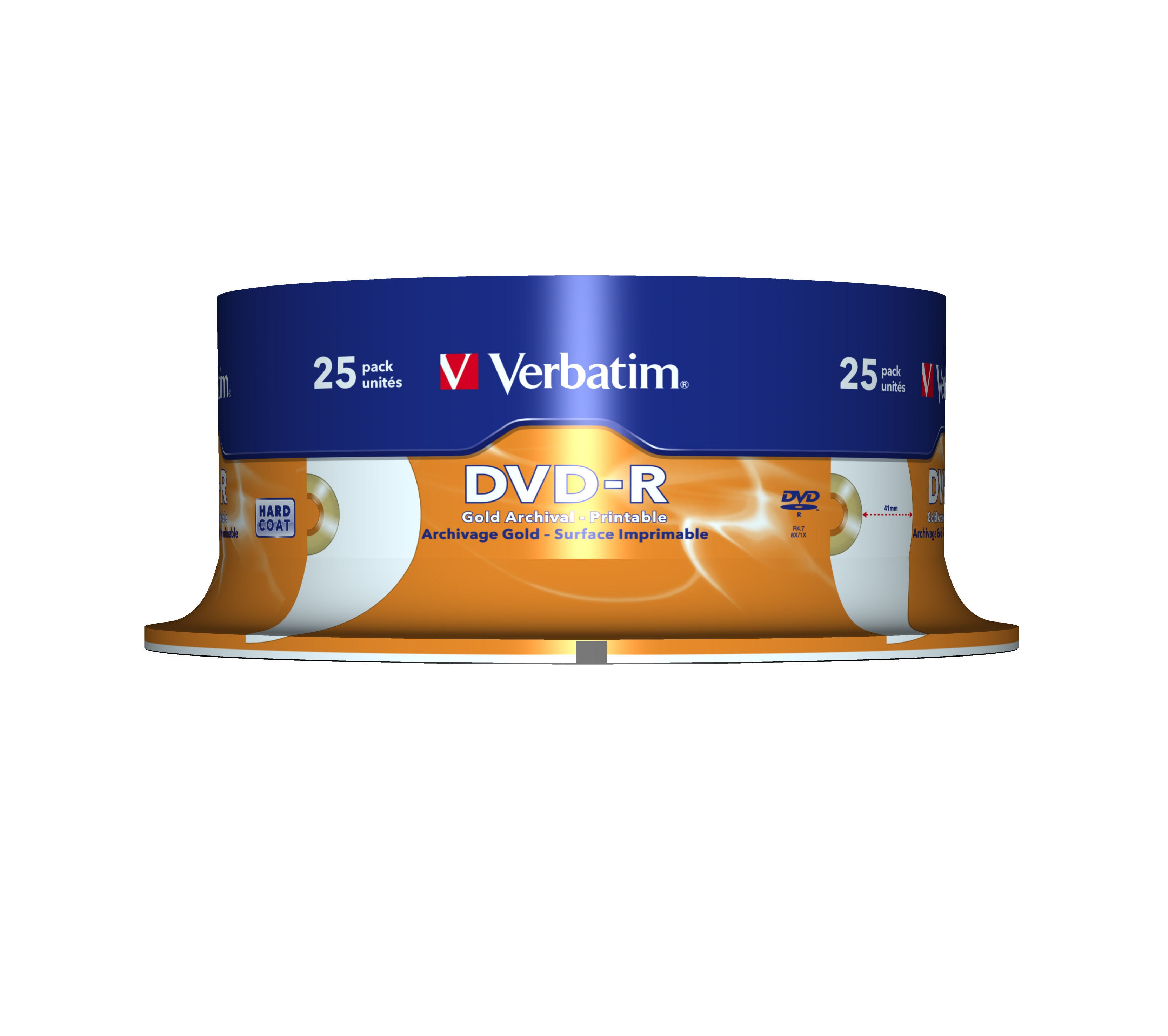 DVD-R/4.7GB 8xspd Archival spindle 25pk