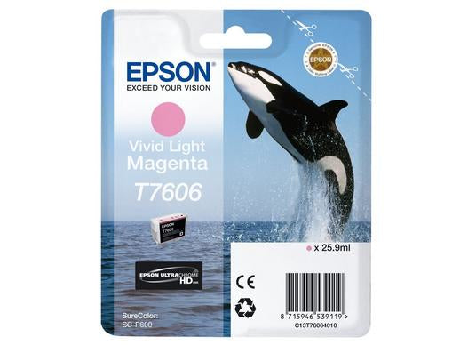 EPSON 5LB T7606 Viv Light Magenta ink cartridge high capacity vivid magenta clair 25 9ml 2849 pages 1-pack