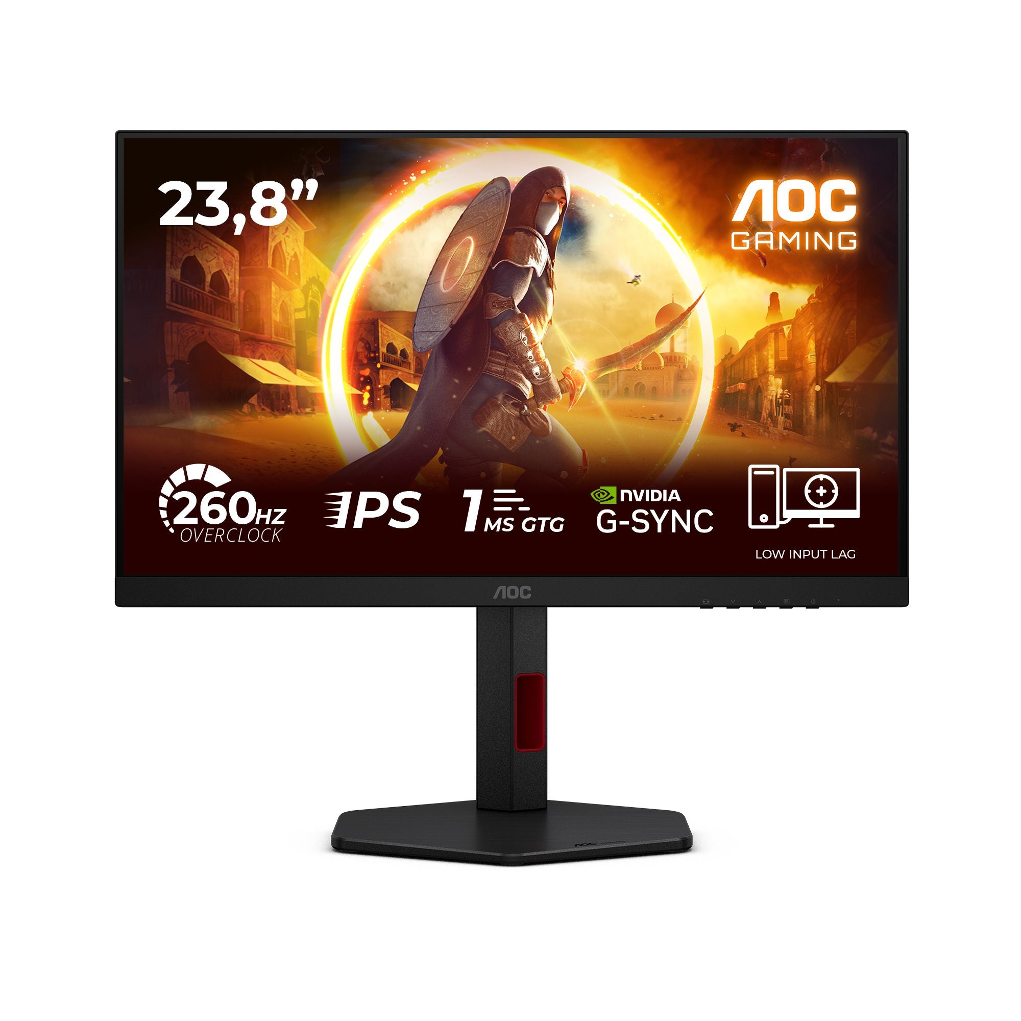 AOC 24G4ZR Gaming 23.8p 16:9 Fast IPS 260Hz 1920x1080 HAS 130mm 2xHDMI 2.0 DP 1.4