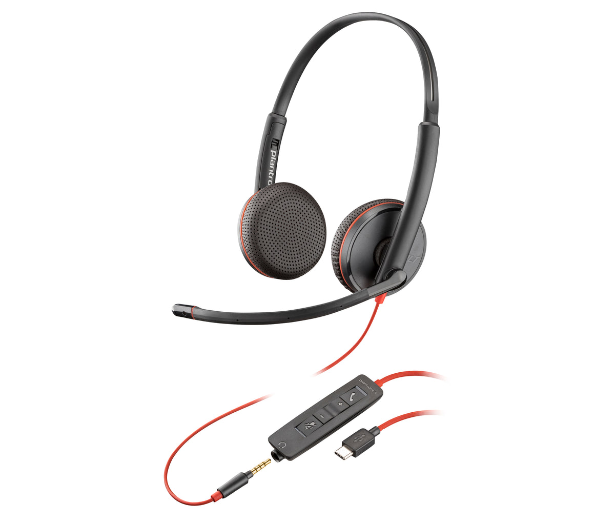 HP Poly Blackwire C3225 Stereo USB-C Headset Avec fil A la main Bureau/Centre d'appels USB Type-A Noir