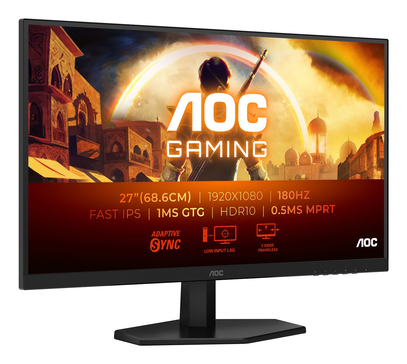 AOC 27G42E 27p Gaming Monitor 180Hz 1920x1080 1ms HDMI DP Black