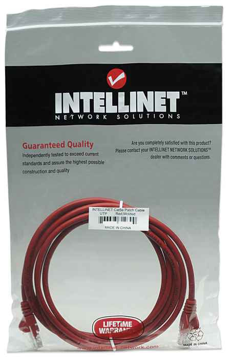 Intellinet Cat5e UTP, 1m câble de réseau Rouge U/UTP (UTP)