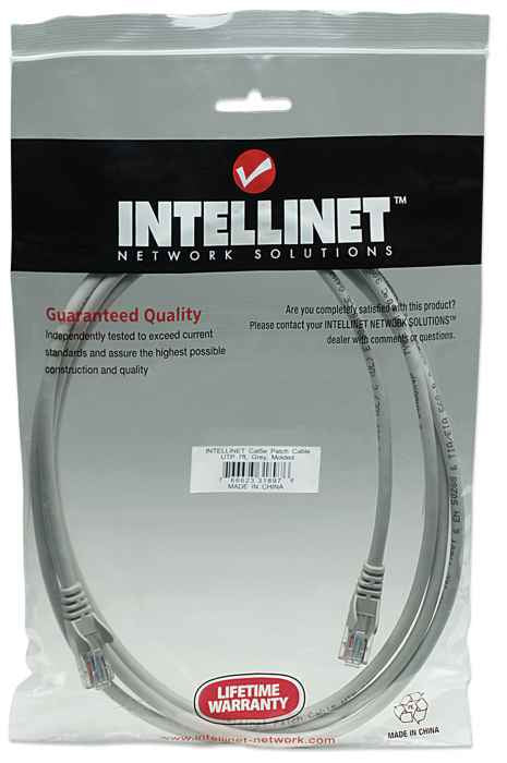 Intellinet Cat5e, 2m câble de réseau Gris U/UTP (UTP)