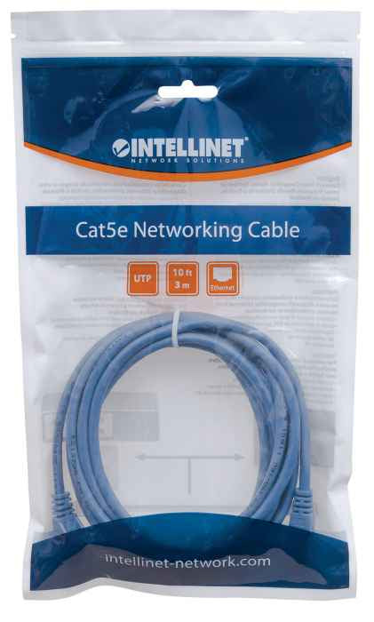 Intellinet 3m Cat5e câble de réseau Bleu U/UTP (UTP)