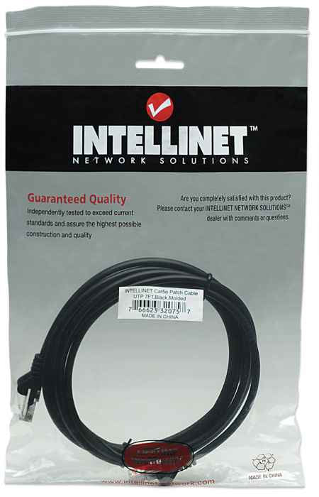 Intellinet 2m Cat5e câble de réseau Noir U/UTP (UTP)