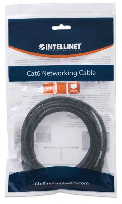 Intellinet 1m Cat6 câble de réseau Noir U/UTP (UTP)