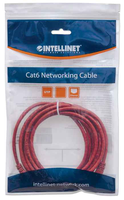 Intellinet 3m UTP Cat.6 câble de réseau Rouge Cat6 U/UTP (UTP)