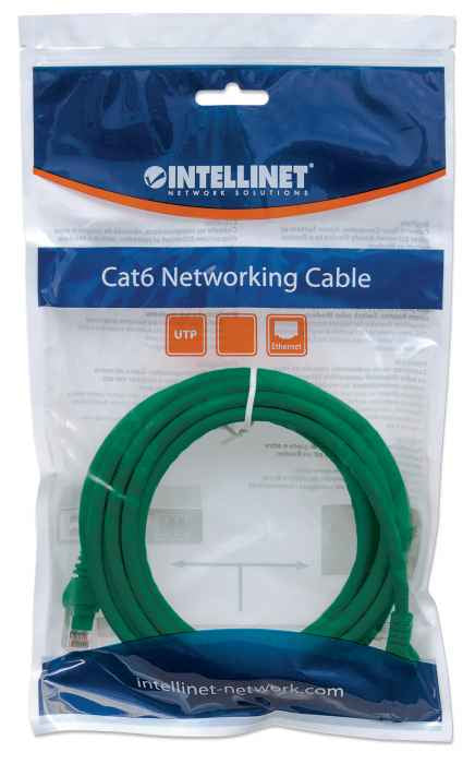 Intellinet Cat6, 0.5m câble de réseau Vert 0,5 m U/UTP (UTP)