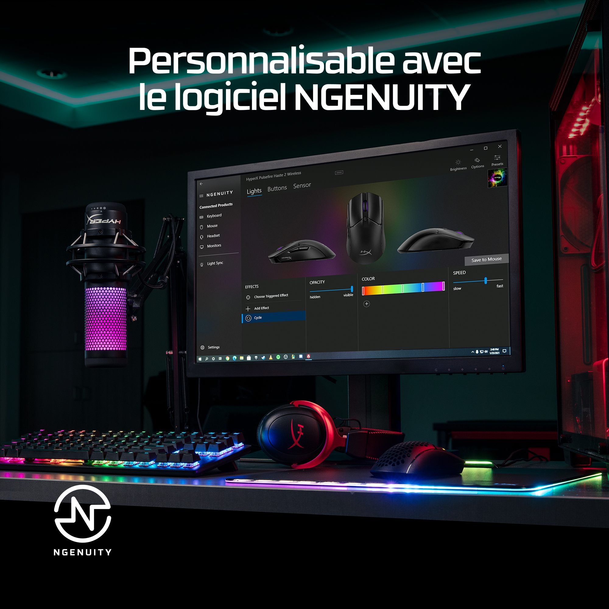 HyperX Pulsefire Haste 2 - souris de jeu sans fil - HyperX 26K 26000 DPI 60g noire