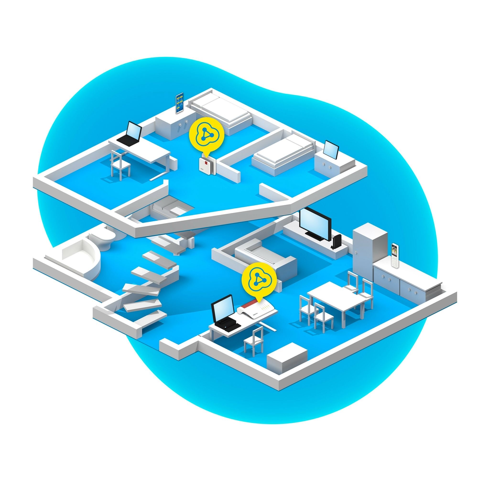 FRITZ!Repeater 600 600 Mbit/s Blanc