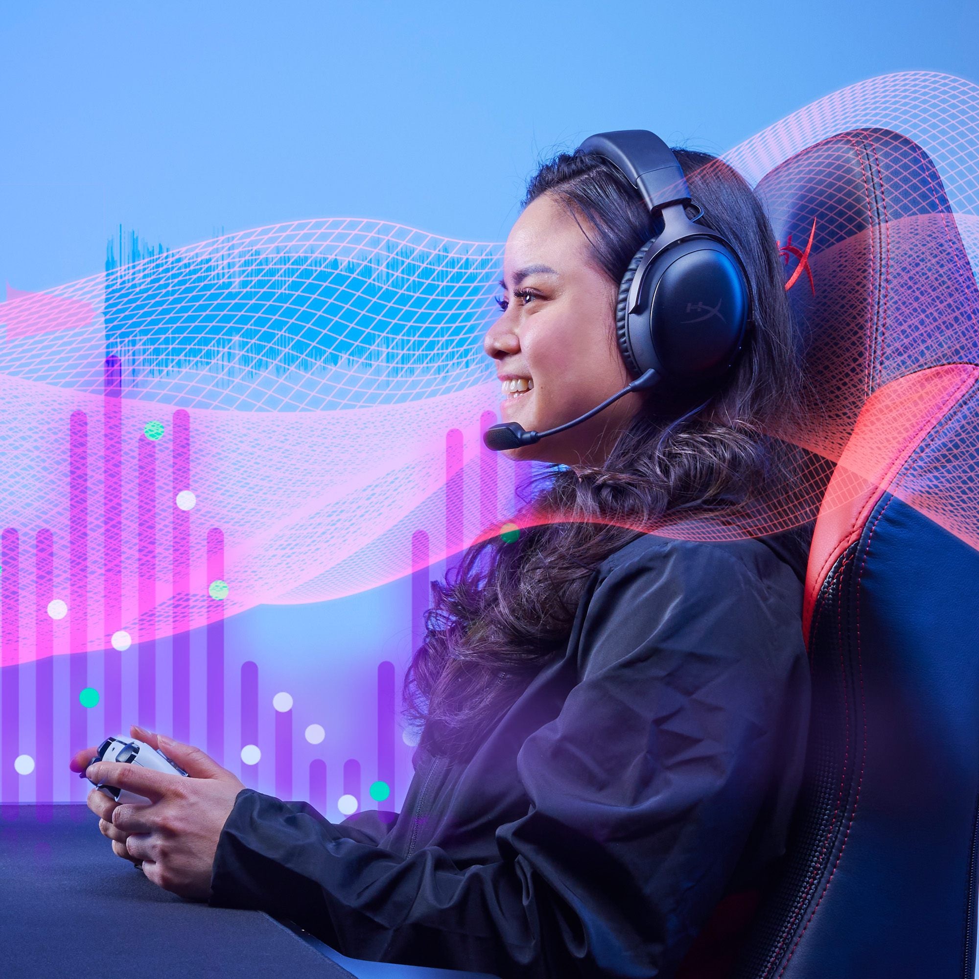 Casque sans fil HyperX Cloud III avec microphone, rouge