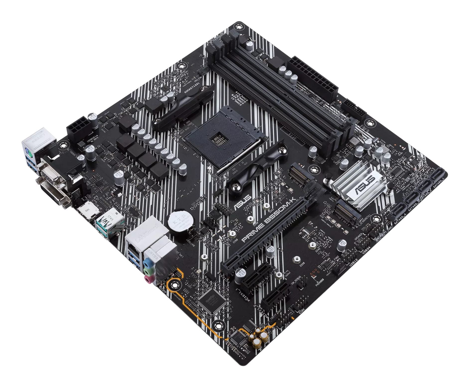 ASUS PRIME B550M-K mATX MB dual M.2 PCIe 4.0 1Gb Ethernet HDMI/D-Sub/DVI SATA 6Gbps USB3.2 Gen 2 Type-A