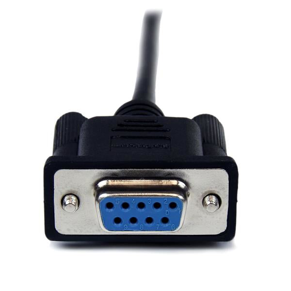 1m Black DB9 RS232 Null Modem Cable F/M