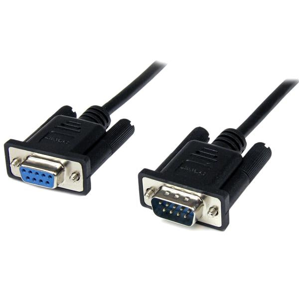 1m Black DB9 RS232 Null Modem Cable F/M