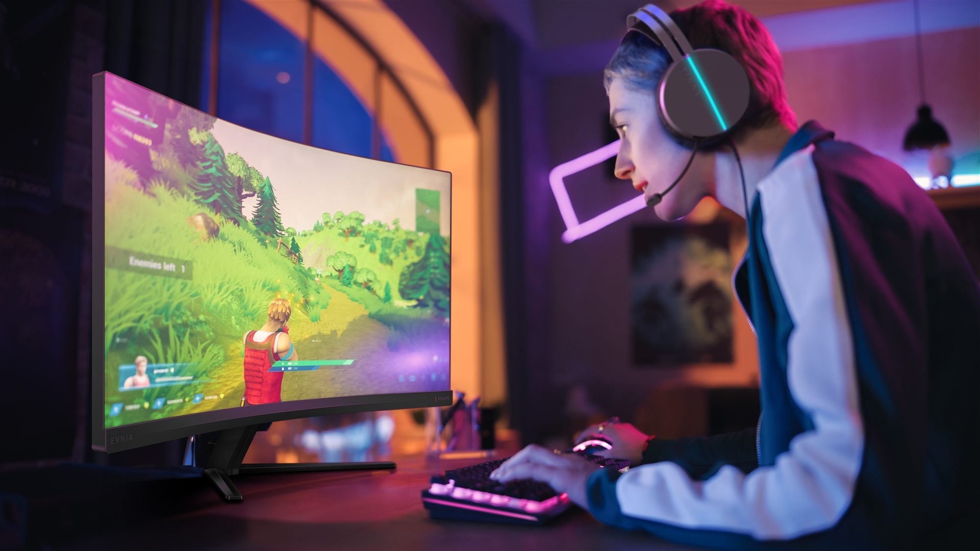 PHILIPS Evnia 3000 32M2C3500L - Ecran Gaming incruvé - 32p - 2560 x 1440 QHD 180 Hz - VA - 300 cd/m² -3500:1 - HDR10 - 2xHDMI DP -