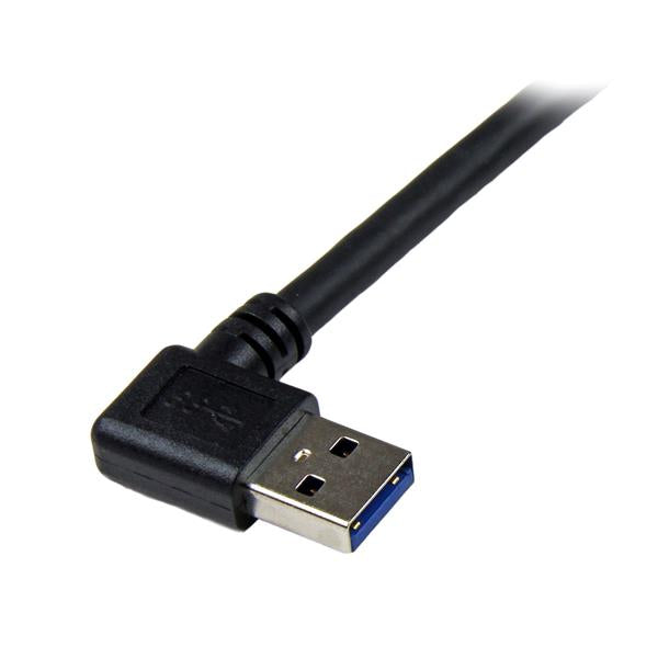 1m Black USB 3 Cable Right Angle A to B