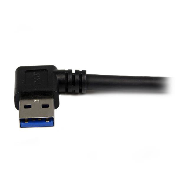 1m Black USB 3 Cable Right Angle A to B
