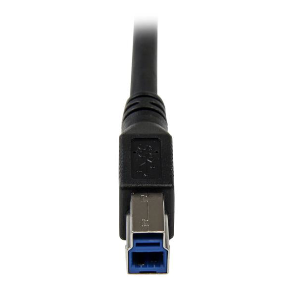 1m Black USB 3 Cable Right Angle A to B