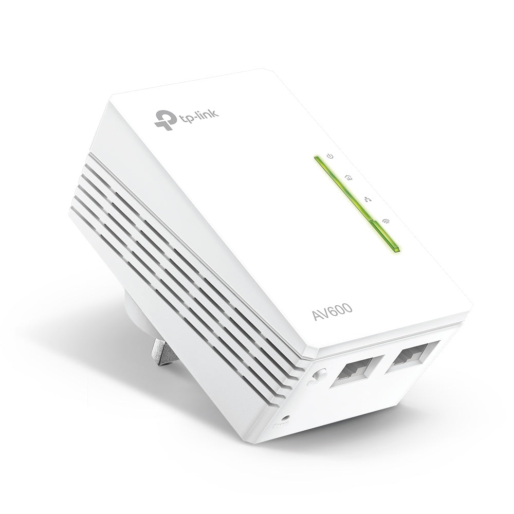 TP-LINK AV600 2-port Powerline WiFi Extender 500Mbps Powerline datarate 300Mbps wireleses N Plug and Play 2 fast ethernet port