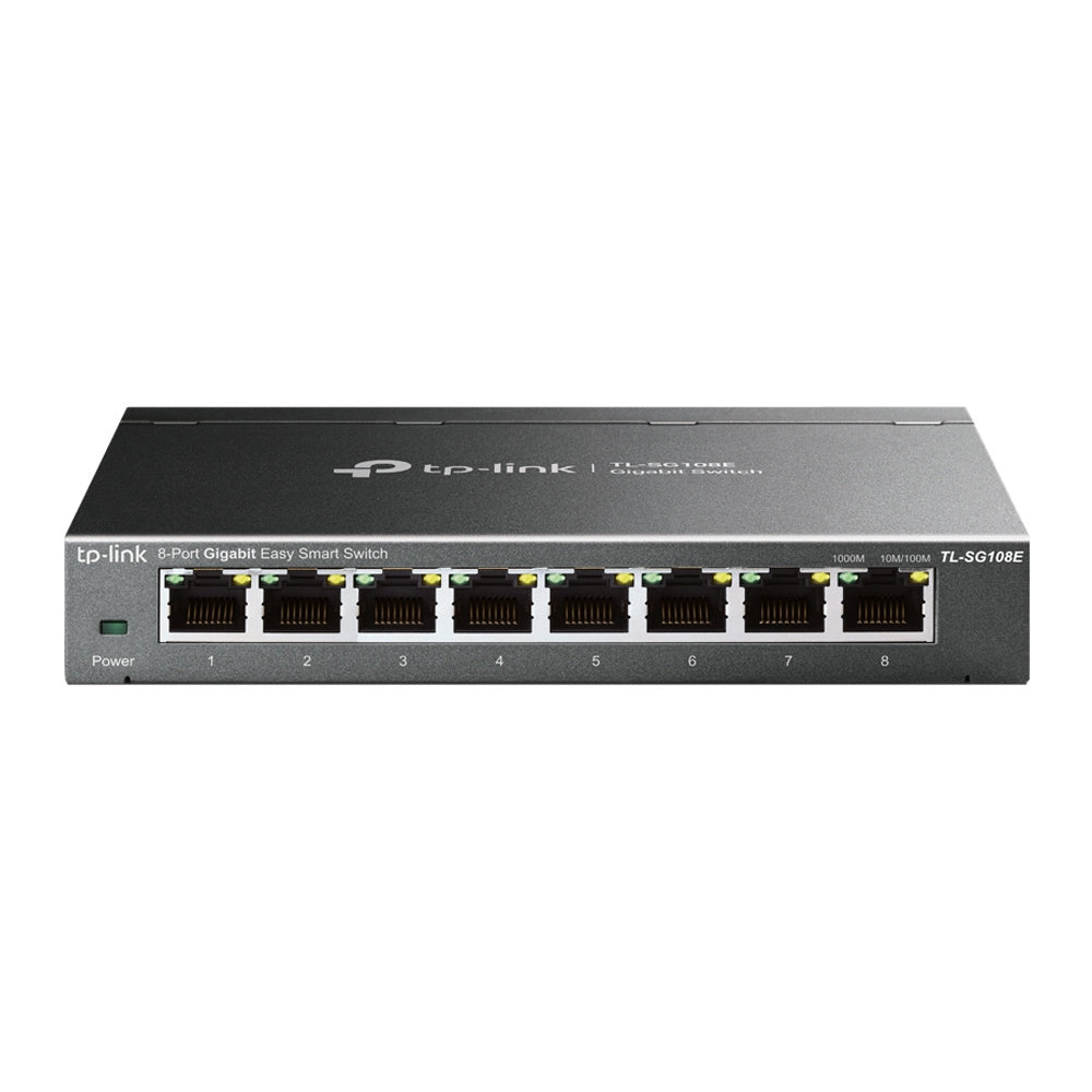 TP-LINK 8-Port Gigabit Easy Smart Switch 8 10/100/1000Mbps RJ45 ports MTU/Port/Tag-based VLAN QoS IGMP Snooping