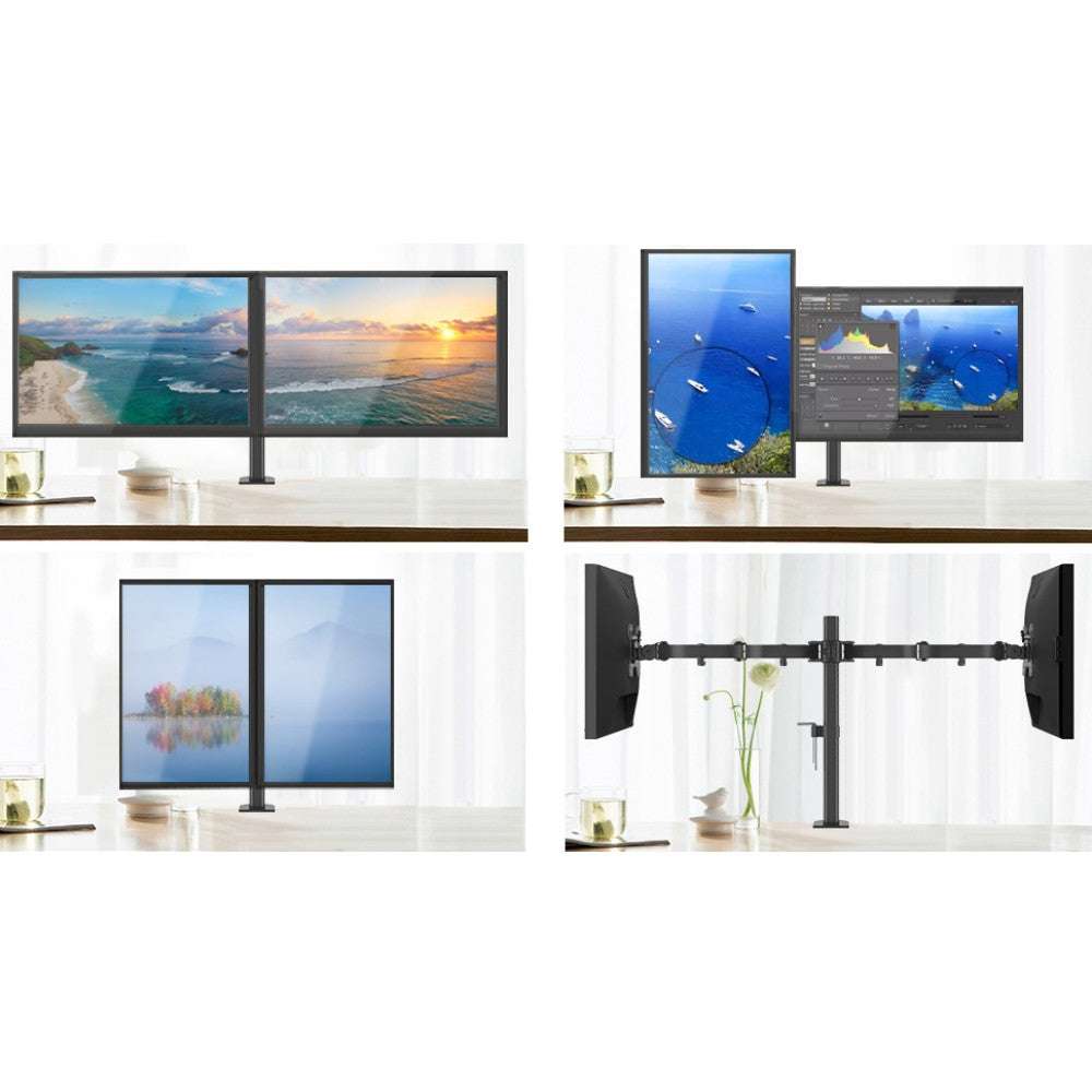 Techly ICA-LCD 382-D Support de double moniteur 13-27” LCD 10kg de bureau rotatif