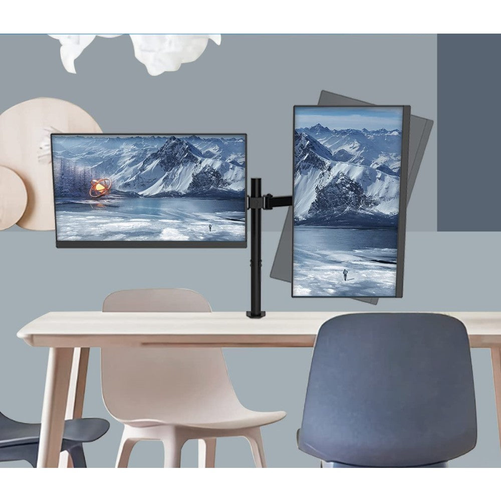Techly ICA-LCD 482-D Support de Moniteur Double 13-27” LCD 10kg Bureau Rotatif