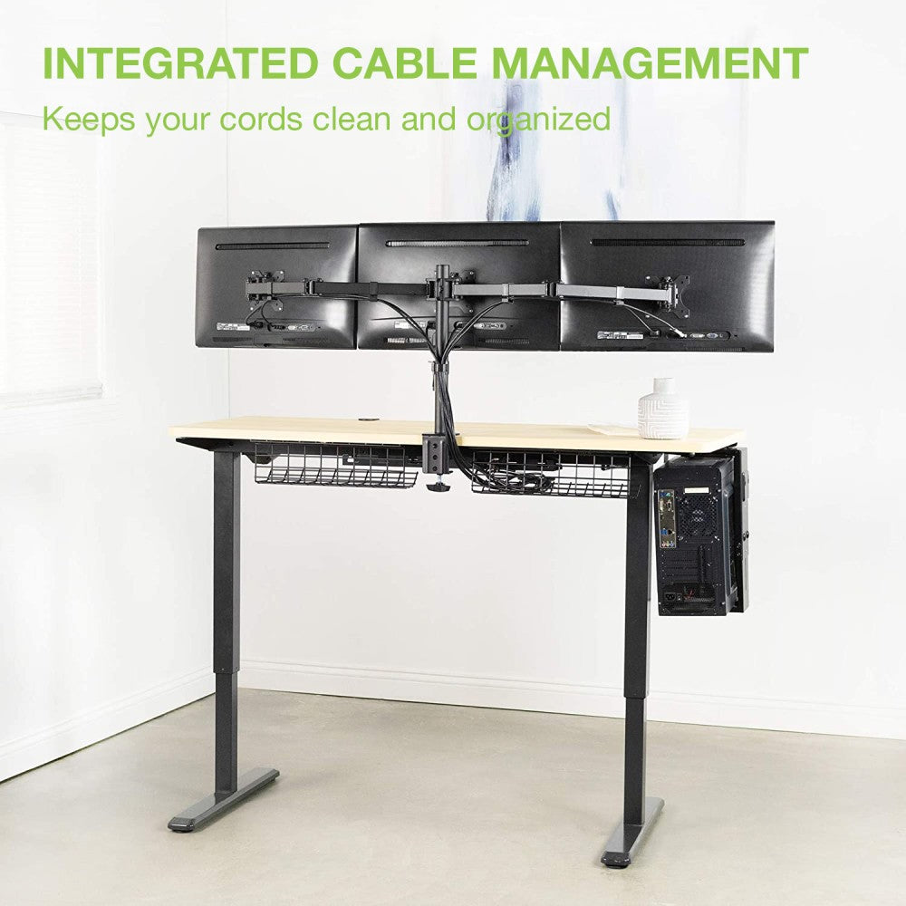 Techly ICA-LCD 482-T Support de 3 Moniteurs 13-24” LCD 10kg Bureau Rotatif