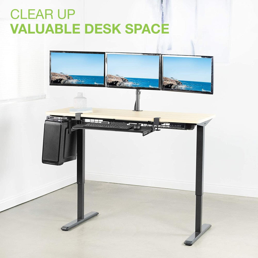 Techly ICA-LCD 482-T Support de 3 Moniteurs 13-24” LCD 10kg Bureau Rotatif