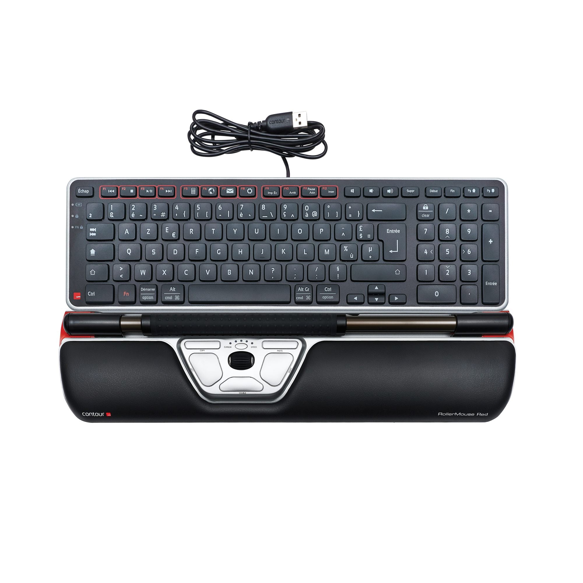 CONTOUR DESIGN Souris centrée RollerMouse Red filaire