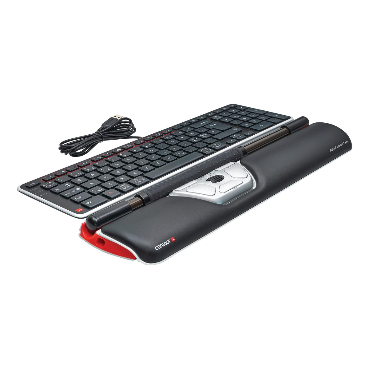 CONTOUR DESIGN Souris centrée RollerMouse Red filaire
