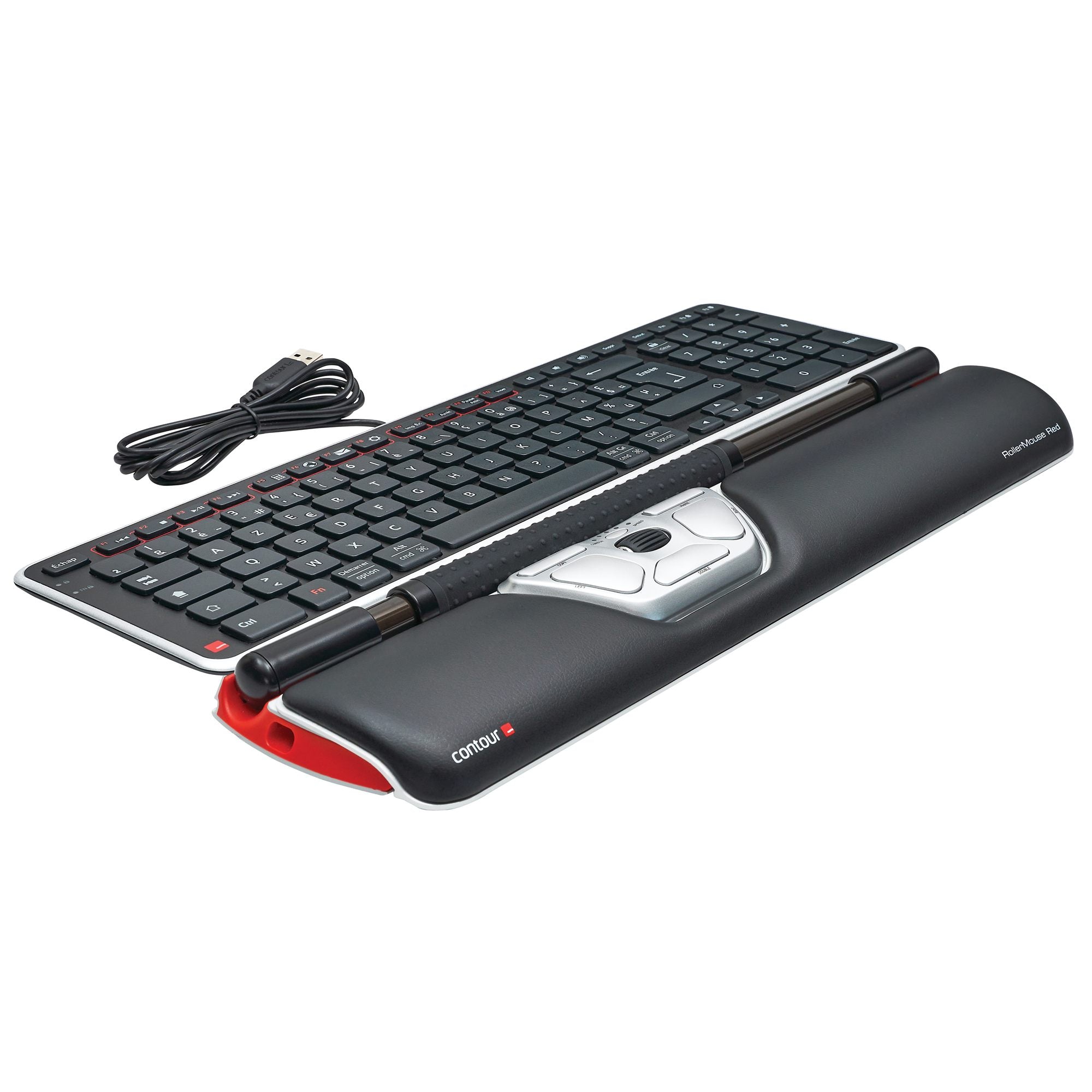 CONTOUR DESIGN Souris centrée RollerMouse Red filaire