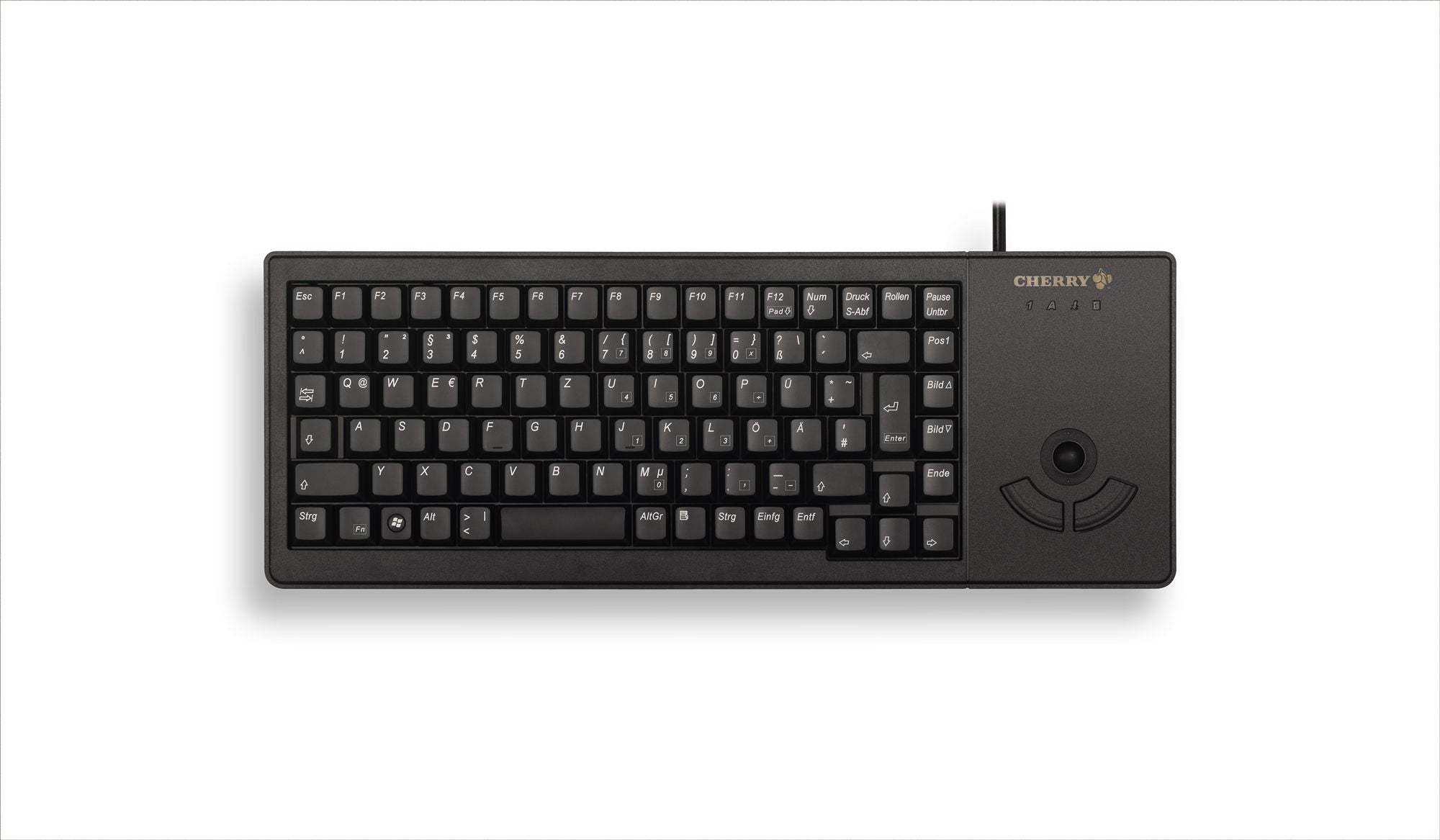 Cherry clavier miniature + trackball azerty usb noir +2 win