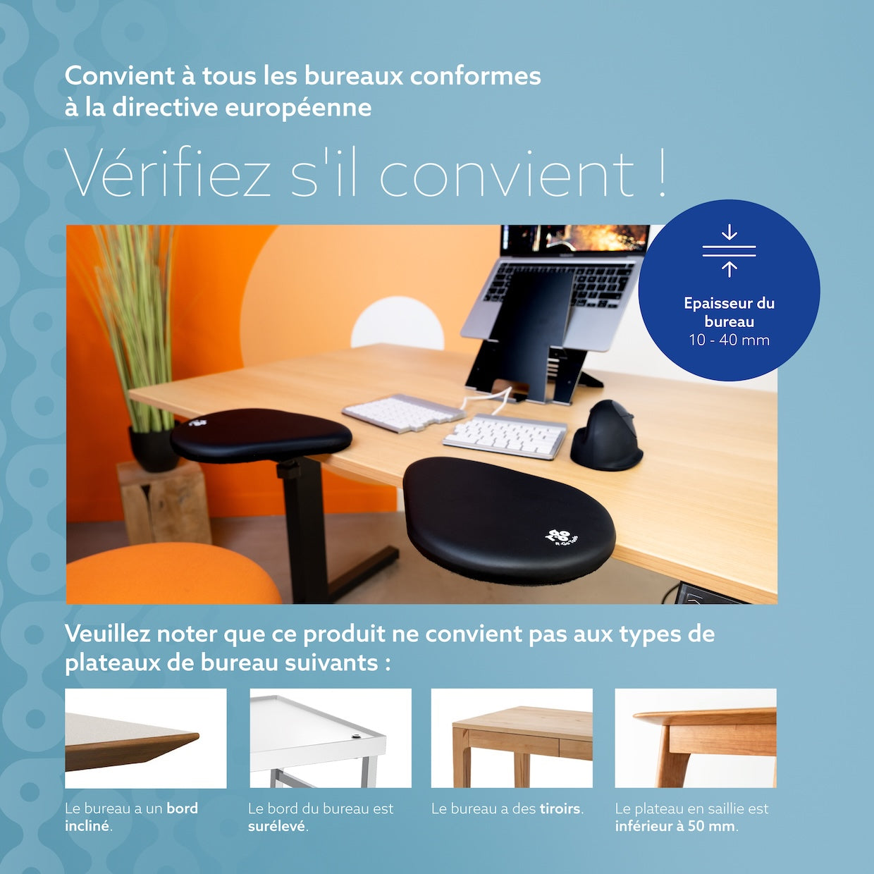 R-GO TOOLS Accoudoir split, deux parties symétriques