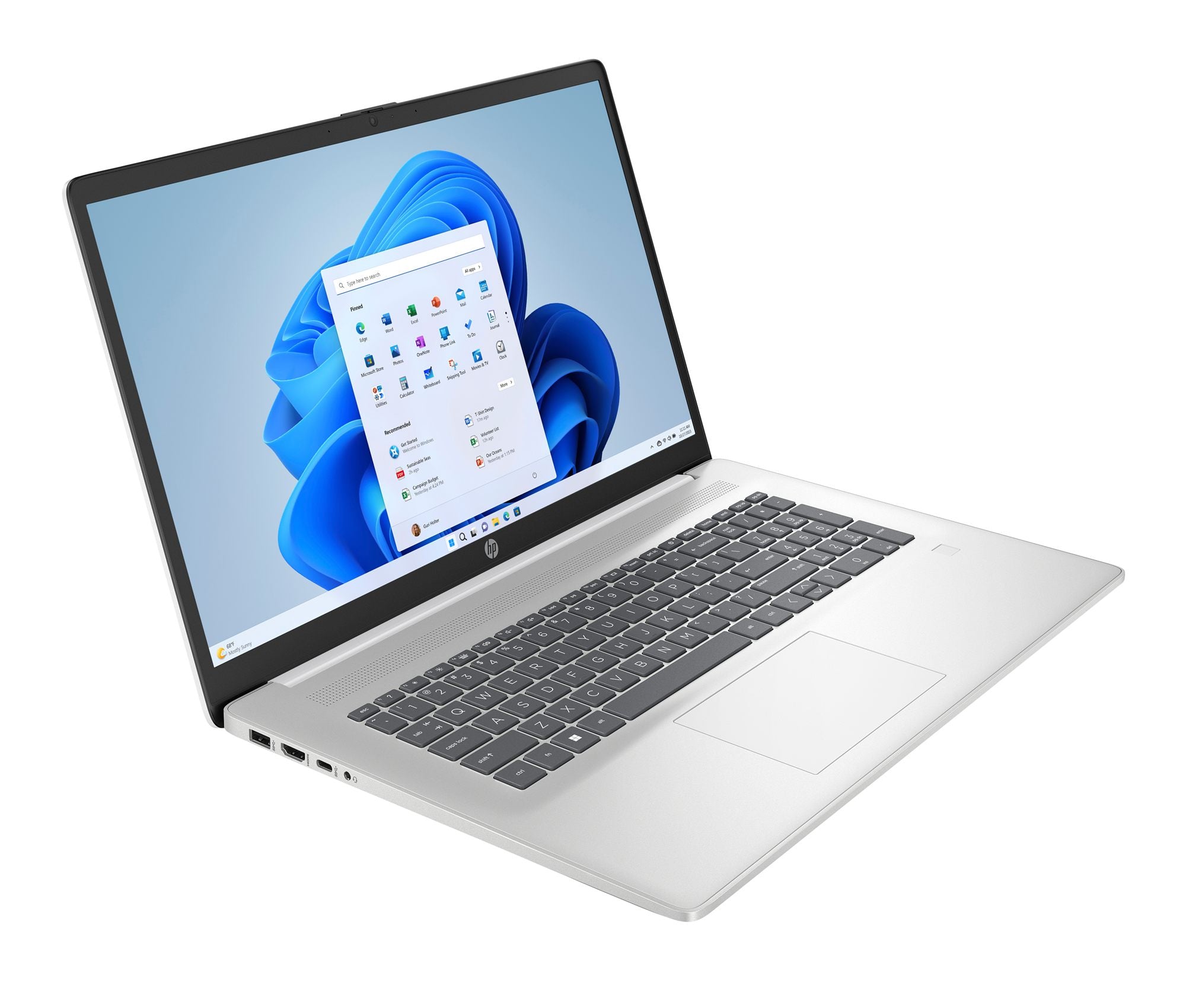 HP Laptop 17-cp2062nf - PC Portable -  AMD Ryzen 3 7320U - 17.3p HD+ - 8Go - 512Go SSD - W11H - Argent naturel