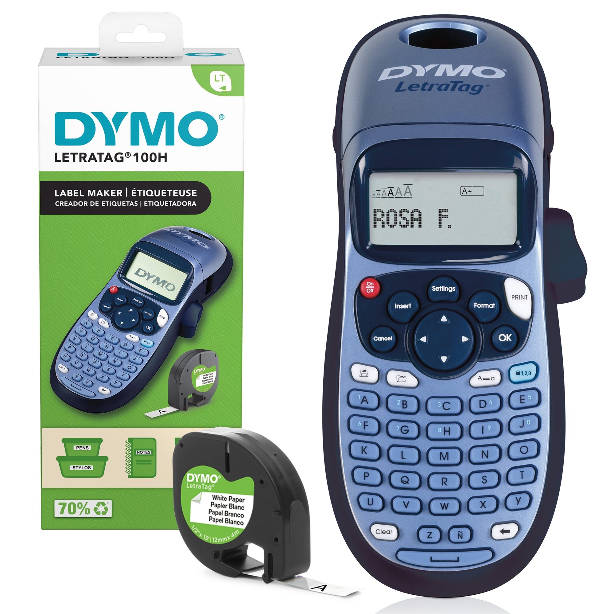 DYMO Etiqueteuse LetraTag LT-100H bleue