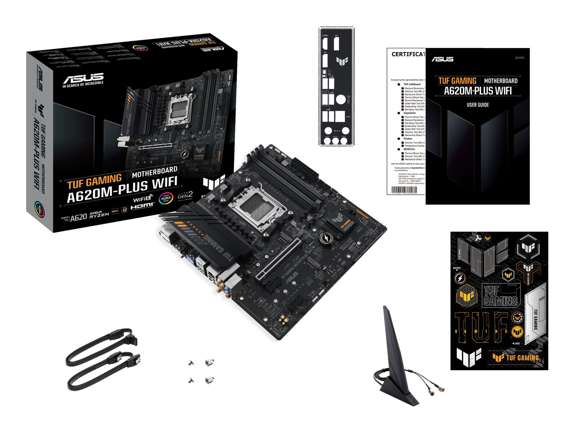 ASUS TUF GAMING A620M-PLUS WIFI AMD A620 Emplacement AM5 micro ATX
