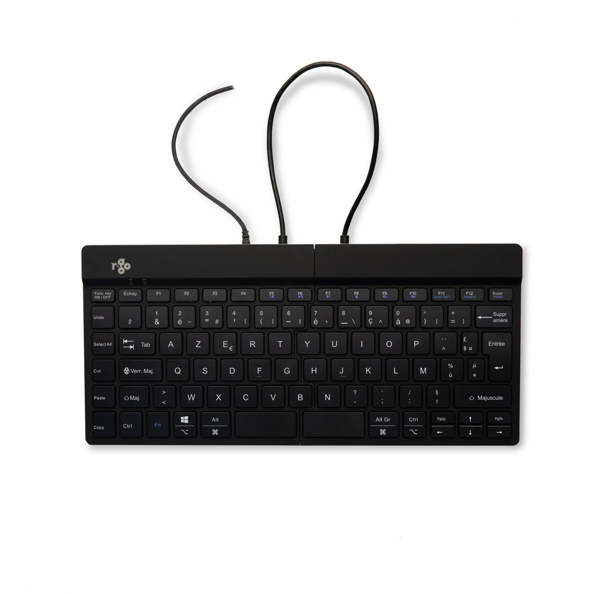 R-GO TOOLS Clavier ergo Split Break v2, divisé, filaire noir