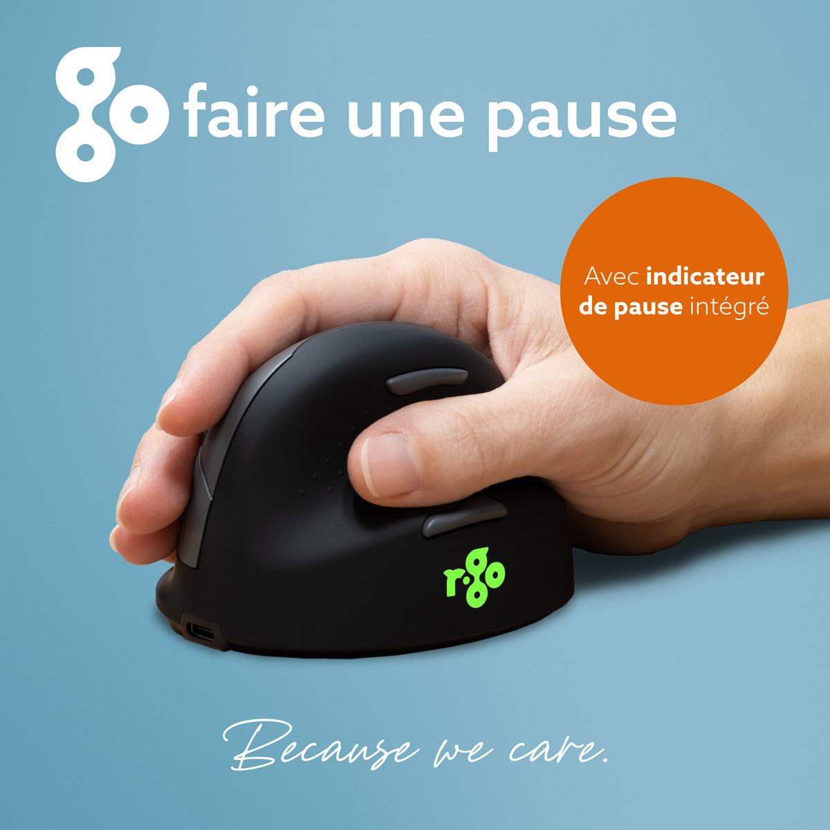 R-GO TOOLS Souris HE Break, droiter, Bluetooth, M noire