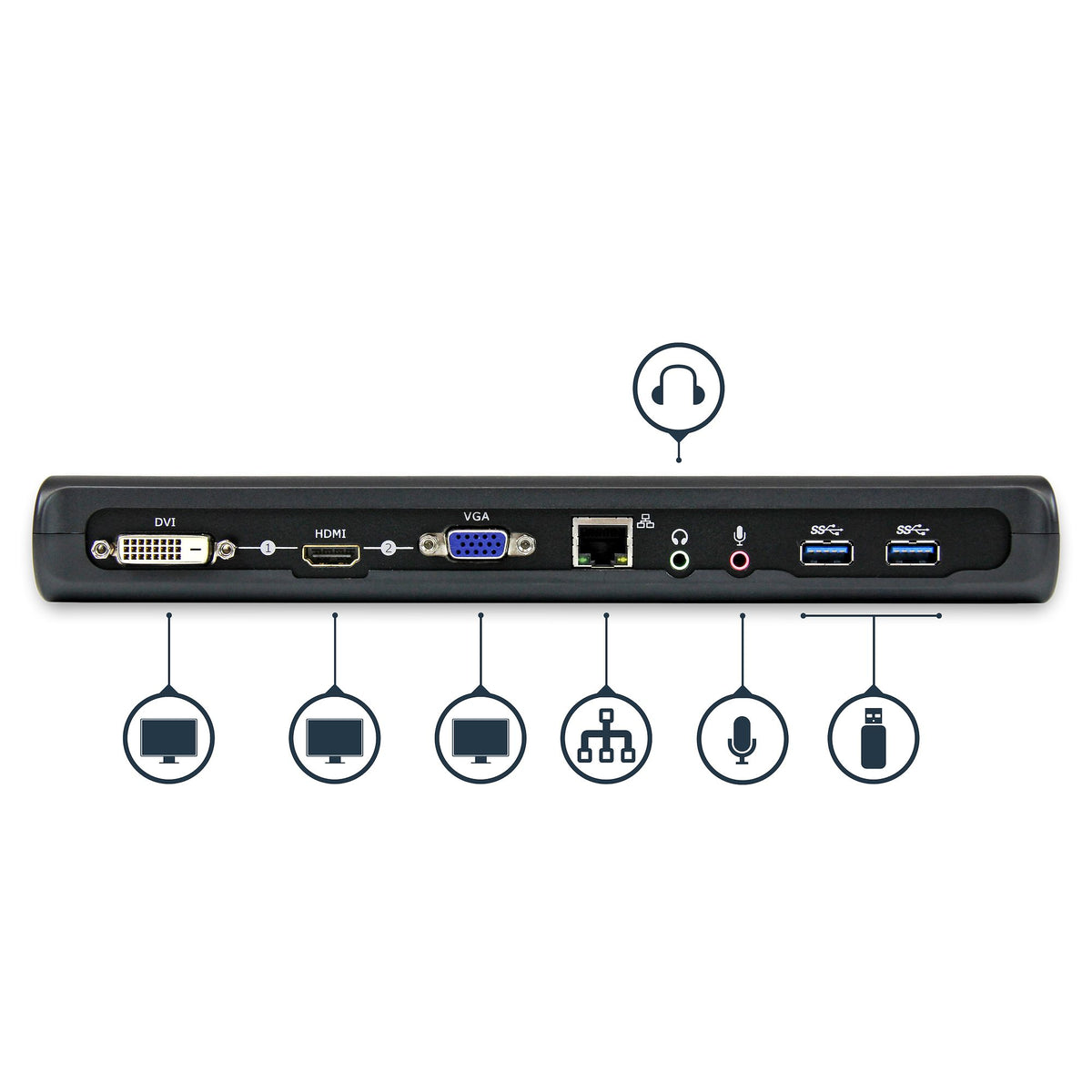 Universal Dual Monitor USB 3 Laptop Dock