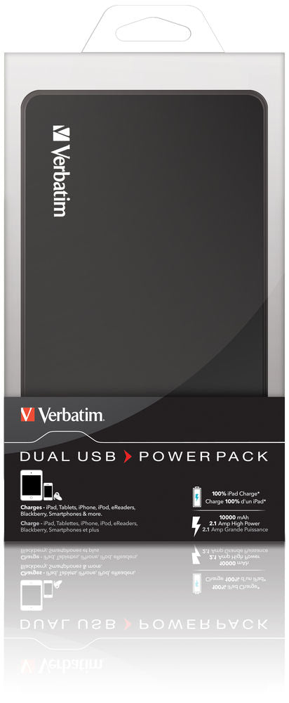 Portable Dual USB Power Pack 10000mAh