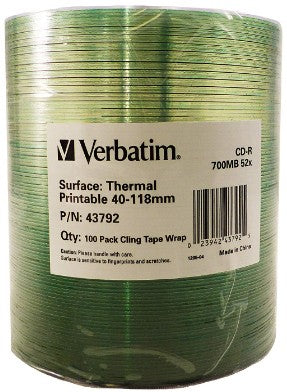 CD-R 700MB 52X THERMAL PRINTABLE CLING T