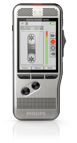 PHILIPS Pocket-Mémo 7200 avec un bouton glissière, 2 mic st, entrée carte SD