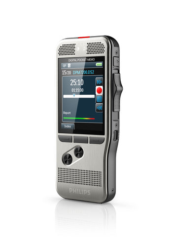 PHILIPS Pocket-Mémo 7200 avec un bouton glissière, 2 mic st, entrée carte SD