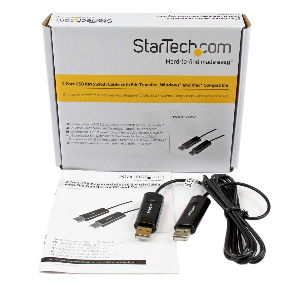 2 Port USB KM Switch Cable - PC and Mac