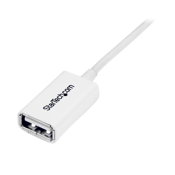 1m White USB 2.0 Extension Cable - M/F