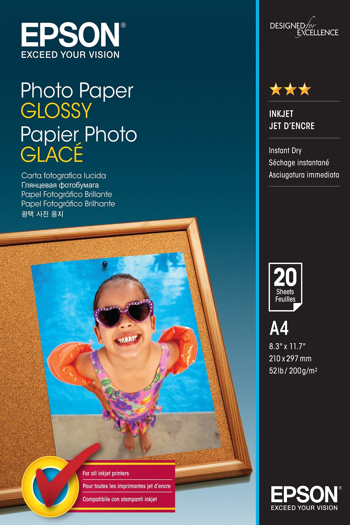 EPSON S042538 Photo  papier brillant 200g/m2 A4 20 feuilles pack de 1