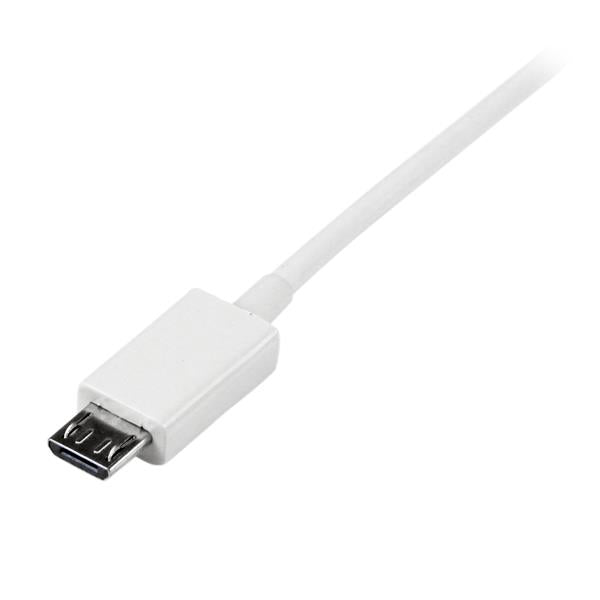 0.5 m White ABS Micro USB Cable - A to M