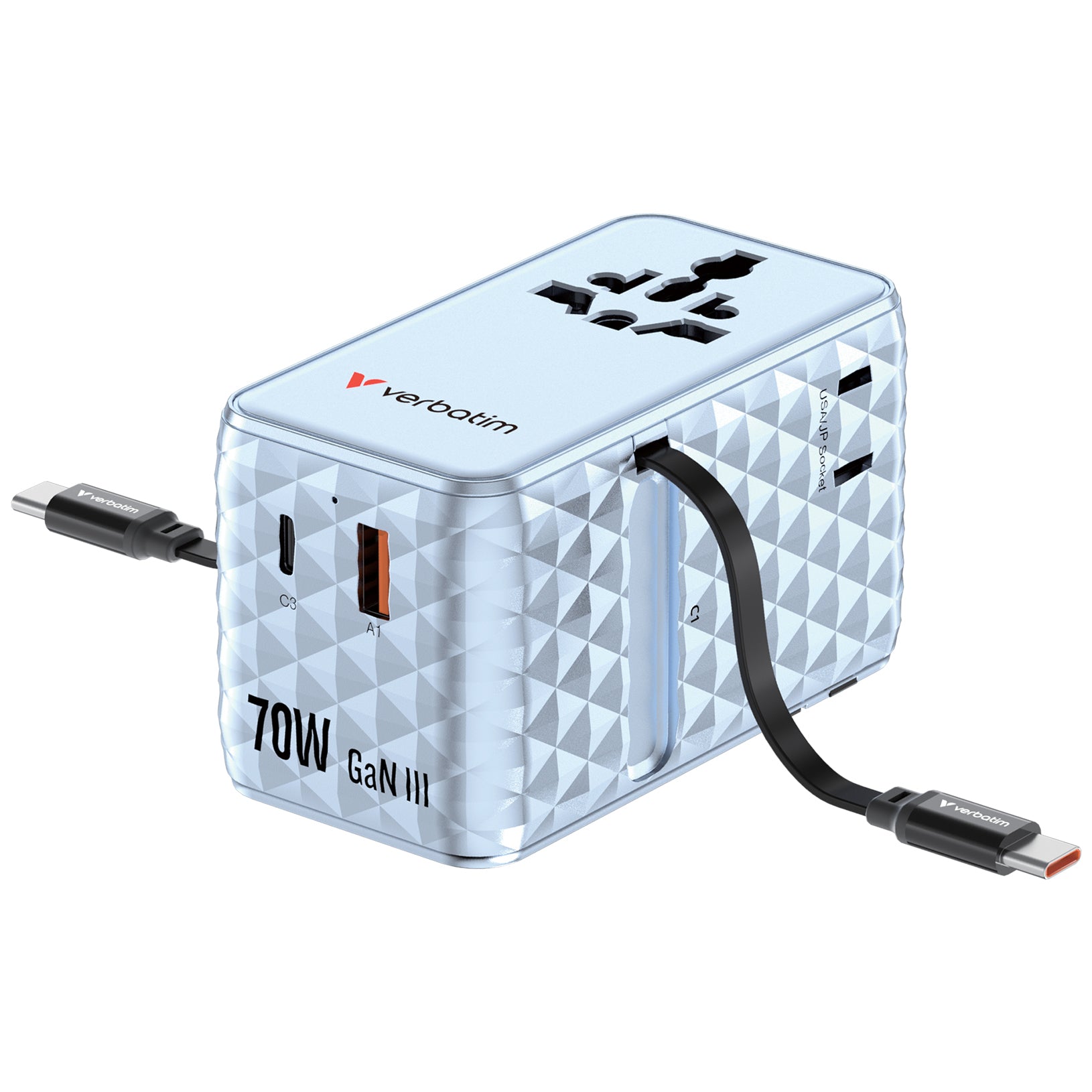 Charge 'n' Travel 70W 2C retractable Uni