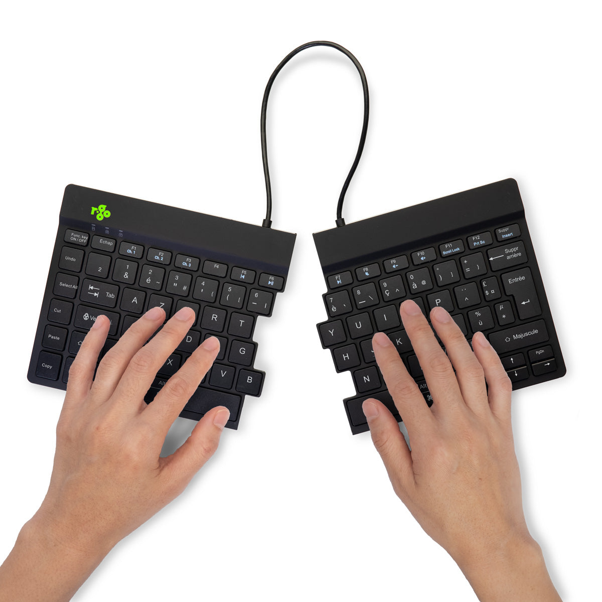 R-GO TOOLS Clavier ergo Split Break, divisé, Bluetooth noir